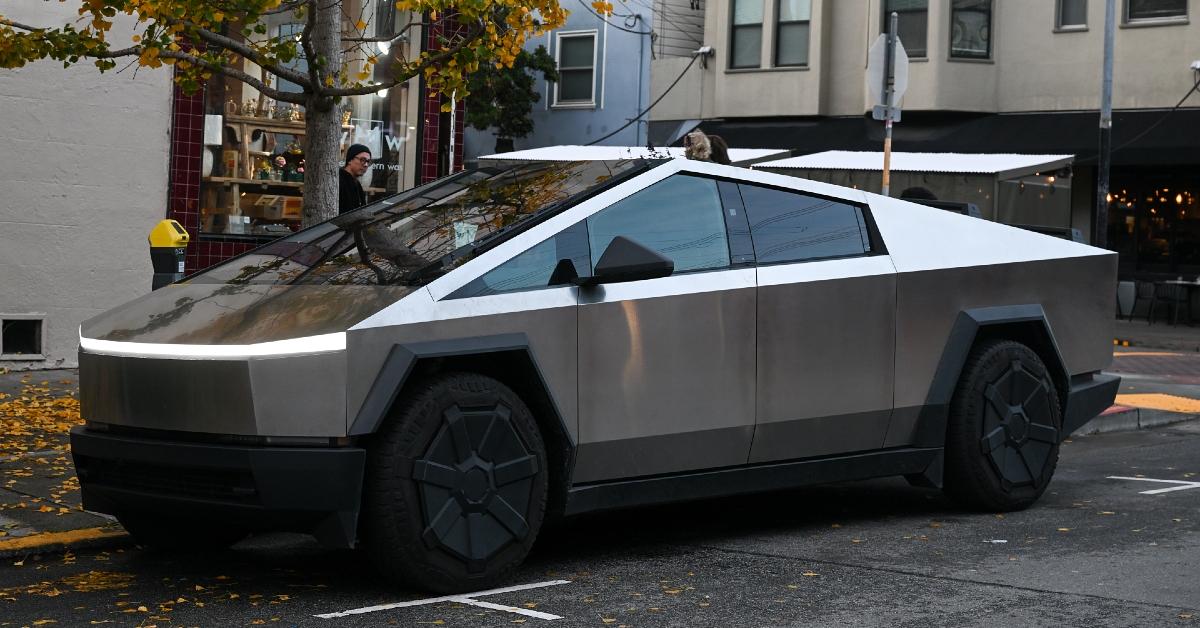 Photo of a Tesla Cybertruck parked on a city street