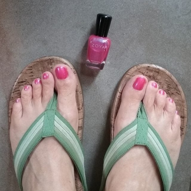 Pedicure with Zoya nail polish