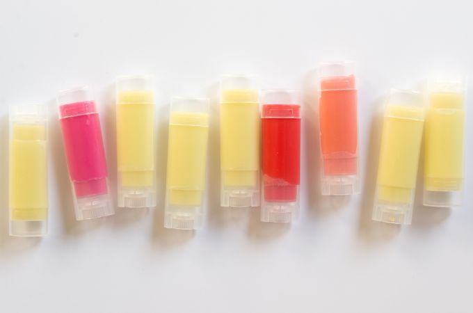 lip balm tubes with colors