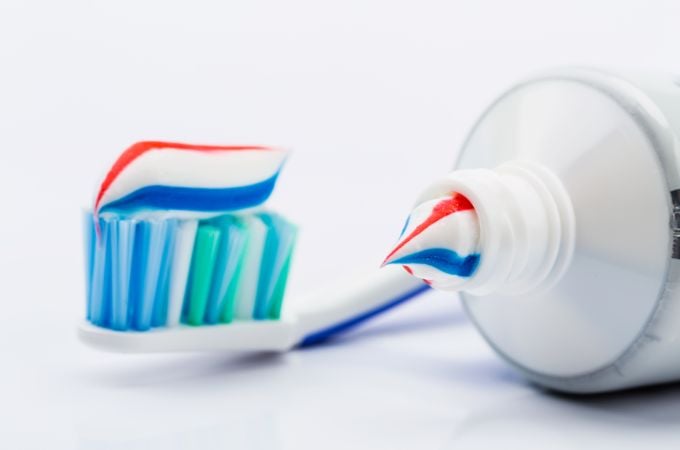 colored striped toothpaste